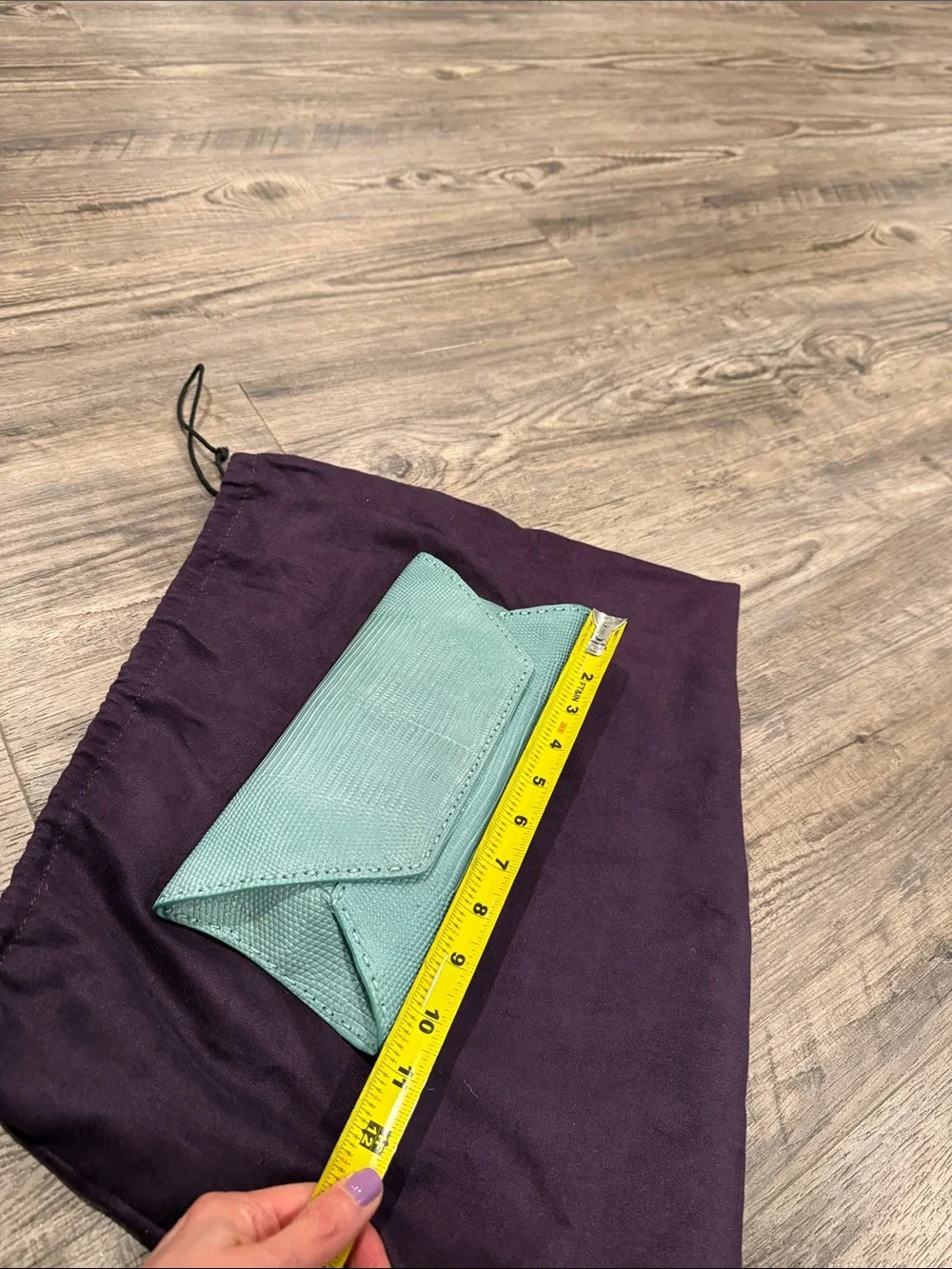 Jilly New York Genuine Exotic Skin Turquoise Envelope Clutch NWT NEW WITH TAGS